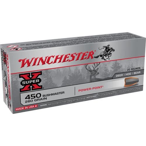 Winchester Ammo Super X 450 Bushmaster 260 gr Power-Point (PP) - X4501 Winchester Ammo Super X 450 Bushmaster 260 gr Power-Point (PP) - X4501