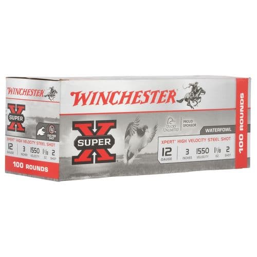 Winchester Ammo Super X Xpert High Velocity 12 Gauge 3" 1 1/8 oz 2 Shot - WEX1232VP Winchester Ammo Super X Xpert High Velocity 12 Gauge 3" 1 1/8 oz 2 Shot - WEX1232VP