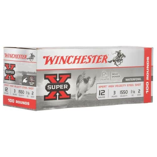 Winchester Ammo Super X Xpert High Velocity 12 Gauge 3" 1 1/8 oz 2 Shot - WEX1232VP Winchester Ammo Super X Xpert High Velocity 12 Gauge 3" 1 1/8 oz 2 Shot - WEX1232VP