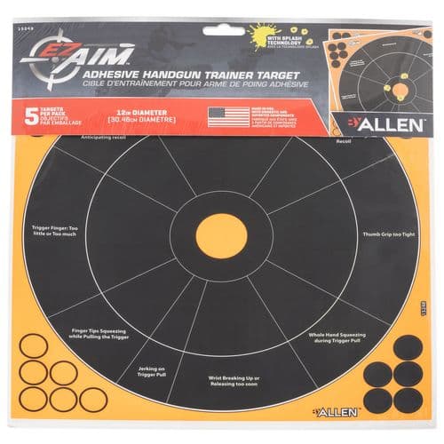 EZ-Aim 15248 Reflective Adhesive Target Splash Handgun Trainer Circle Self-Adhesive Paper Target 12" x 12" 5 Per Pack EZ-Aim 15248 Reflective Adhesive Target Splash Handgun Trainer Circle Self-Adhesive Paper Target 12" x 12" 5 Per Pack