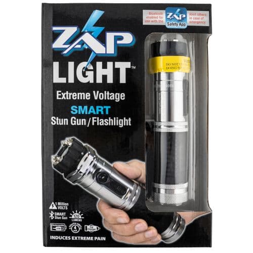 PSP ZAPLSSG Zap Light Smart 1 Million Volts with 120 Lumens Flashlight Silver w/Black Accents Includes Charger PSP ZAPLSSG Zap Light Smart 1 Million Volts with 120 Lumens Flashlight Silver w/Black Accents Includes Charger