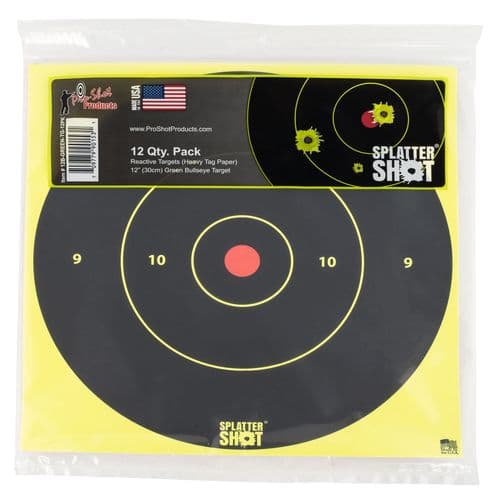 Pro-Shot 12B-GREEN-TG12PK SplatterShot Adhesive Paper Bullseye Black/Green 12 Per Pkg Pro-Shot 12B-GREEN-TG12PK SplatterShot Adhesive Paper Bullseye Black/Green 12 Per Pkg