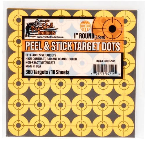 Pro-Shot 1RDOT-360 Peel & Stick 1" Orange Target Dots 10 Per Pack Pro-Shot 1RDOT-360 Peel & Stick 1" Orange Target Dots 10 Per Pack