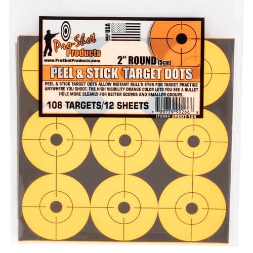 Pro-Shot 2RDOT-108 Peel & Stick Target Dots 2" Orange 12 Per Pack Pro-Shot 2RDOT-108 Peel & Stick Target Dots 2" Orange 12 Per Pack
