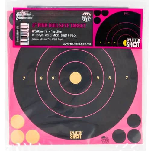 Pro-Shot 8B-PINK-6PK SplatterShot Self-Adhesive Paper Bullseye Multi Color 6 Per Pkg Pro-Shot 8B-PINK-6PK SplatterShot Self-Adhesive Paper Bullseye Multi Color 6 Per Pkg
