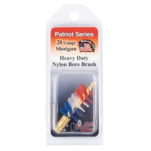 Pro-Shot PS20 Shotgun Bore Brush Patriot 20 Gauge Brass Core Nylon Bristle (Red, White, Blue) Pro-Shot PS20 Shotgun Bore Brush Patriot 20 Gauge Brass Core Nylon Bristle (Red, White, Blue)