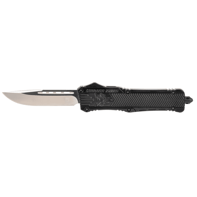CobraTec Knives LBCTK1LDNS CTK-1 Large 3.75" OTF Drop Point Plain D2 Steel Blade/Black Aluminum Handle Features Glass Breaker Includes Pocket Clip CobraTec Knives LBCTK1LDNS CTK-1 Large 3.75" OTF Drop Point Plain D2 Steel Blade/Black Aluminum Handle Features Glass Breaker Includes Pocket Clip