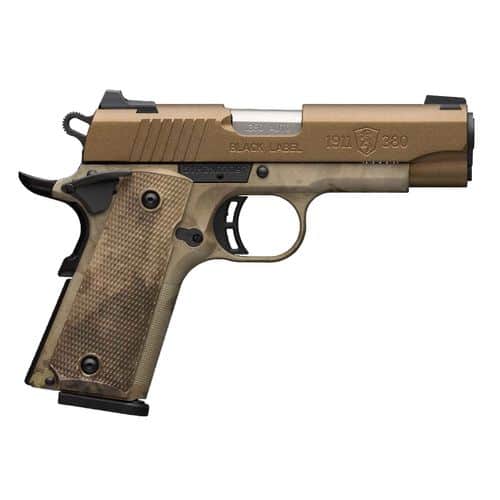 Browning 051962492 1911-380 Speed 380 ACP 4.25" 8+1 ATACS-AU Burnt Bronze Cerakote Stainless Steel Slide Textured A-TACS AU Polymer Grip Browning 051962492 1911-380 Speed 380 ACP 4.25" 8+1 ATACS-AU Burnt Bronze Cerakote Stainless Steel Slide Textured A-TACS AU Polymer Grip