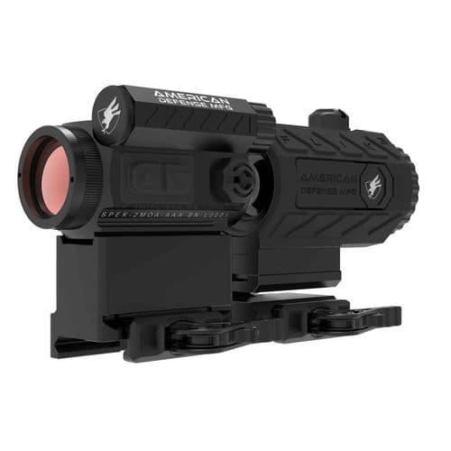 American Defense Mfg RDT1LT3X Duo 3 Black 3x 2 MOA Red Dot Reticle Features Titanium QD Lever American Defense Mfg RDT1LT3X Duo 3 Black 3x 2 MOA Red Dot Reticle Features Titanium QD Lever