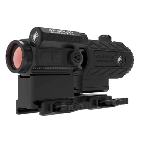 American Defense Mfg RDT1LT3X Duo 3 Black 3x 2 MOA Red Dot Reticle Features Titanium QD Lever American Defense Mfg RDT1LT3X Duo 3 Black 3x 2 MOA Red Dot Reticle Features Titanium QD Lever