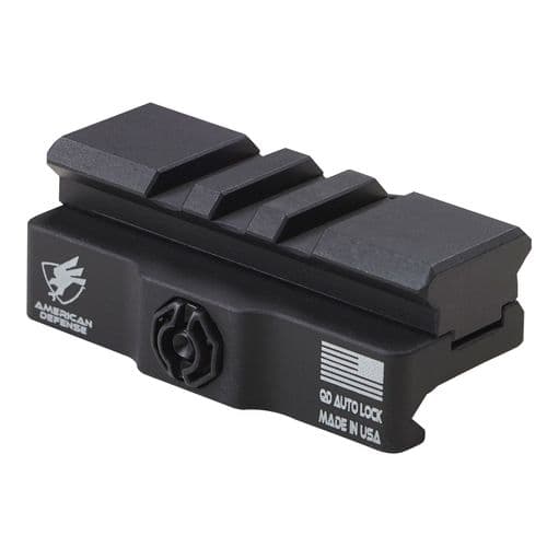 American Defense Mfg AD170VPG3LUGSTDTL Picatinny Rail 3 Lug 2.30" Black Hardcoat Anodized 6061-T6 Aluminum Quick Detach American Defense Mfg AD170VPG3LUGSTDTL Picatinny Rail 3 Lug 2.30" Black Hardcoat Anodized 6061-T6 Aluminum Quick Detach