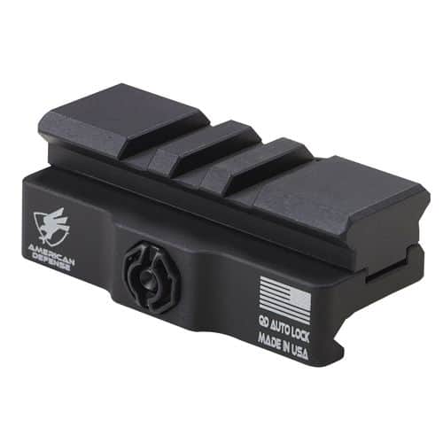 American Defense Mfg AD170VPG3LUGSTDTL Picatinny Rail 3 Lug 2.30" Black Hardcoat Anodized 6061-T6 Aluminum Quick Detach American Defense Mfg AD170VPG3LUGSTDTL Picatinny Rail 3 Lug 2.30" Black Hardcoat Anodized 6061-T6 Aluminum Quick Detach