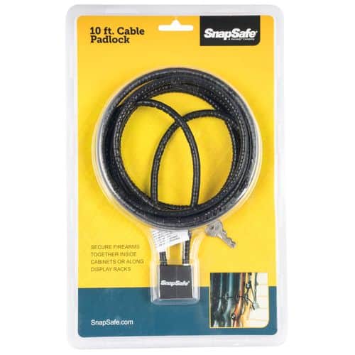 SnapSafe 75282 Cable Lock Open With Key Black Steel Firearm Fit- Handgun/Rifle/Shotgun 10' SnapSafe 75282 Cable Lock Open With Key Black Steel Firearm Fit- Handgun/Rifle/Shotgun 10'