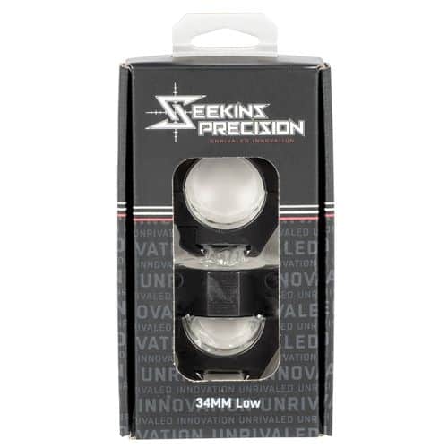 Seekins Precision 0010630002 Scope Ring Set Picatinny Rail Low 34mm Matte Black Anodized Aluminum Seekins Precision 0010630002 Scope Ring Set Picatinny Rail Low 34mm Matte Black Anodized Aluminum