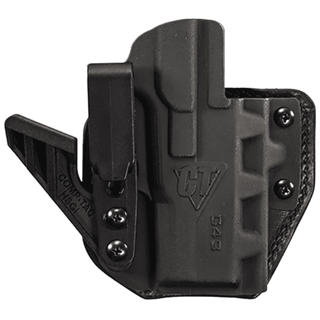 Comp-Tac C852GL297RBKN eV2 Max AIWB Black Kydex/Leather Belt Clip Fits Glock 26 Gen1-5 Right Hand Comp-Tac C852GL297RBKN eV2 Max AIWB Black Kydex/Leather Belt Clip Fits Glock 26 Gen1-5 Right Hand
