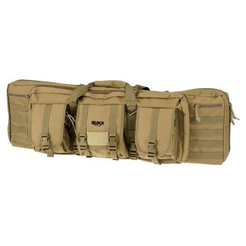 Rukx Gear ATICT36DGT Tactical Double Gun 36" Water Resistant Tan 600D Polyester with Non-Rust Zippers Holds up to 2 Rifles Rukx Gear ATICT36DGT Tactical Double Gun 36" Water Resistant Tan 600D Polyester with Non-Rust Zippers Holds up to 2 Rifles