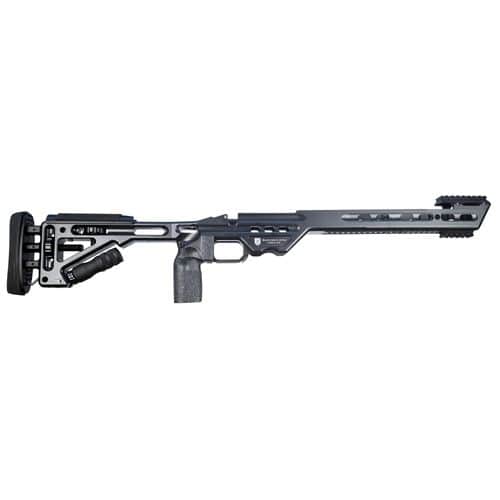 MasterPiece Arms COMPCHASSISREMLABLK20 Comp Chassis MPA with V-Bedding & Adjustable Cheek Riser Black Cerakote Aluminum for Remington 700 LA MasterPiece Arms COMPCHASSISREMLABLK20 Comp Chassis MPA with V-Bedding & Adjustable Cheek Riser Black Cerakote Aluminum for Remington 700 LA