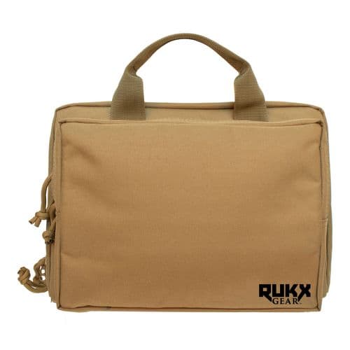 RUKX GEAR ATICTDPCT Double Pistol 2 Handguns Tan 600D Polyester RUKX GEAR ATICTDPCT Double Pistol 2 Handguns Tan 600D Polyester