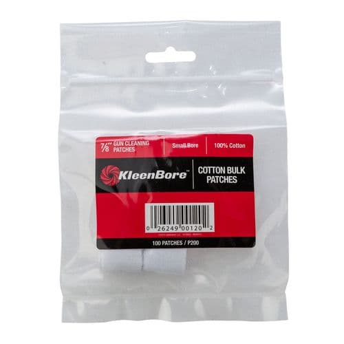 Kleen-Bore P200 Super Shooter Cleaning Patches Cotton 100 Per Pack 7/8" Square SmallBore Kleen-Bore P200 Super Shooter Cleaning Patches Cotton 100 Per Pack 7/8" Square SmallBore