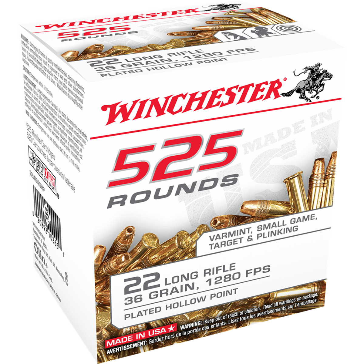 Winchester Ammo 22LR525HP USA 22 LR 36 gr Copper Plated Hollow Point (CPHP) 525 Bx (Bulk) Winchester Ammo 22LR525HP USA 22 LR 36 gr Copper Plated Hollow Point (CPHP) 525 Bx (Bulk)