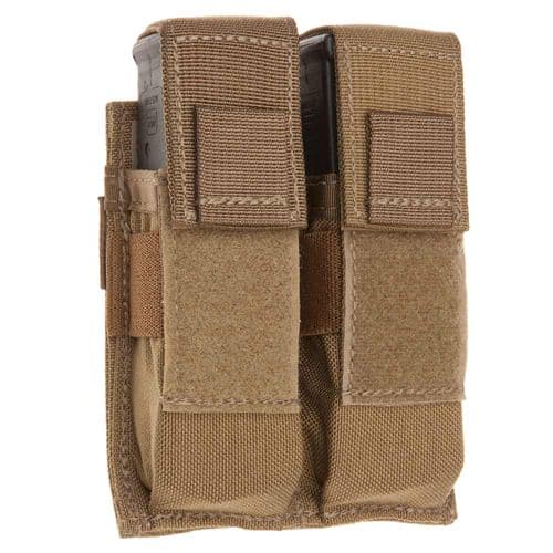 TACSHIELD (MILITARY PROD) T3602CY Universal Double Pistol Mag Pouch Coyote 1000D Nylon TACSHIELD (MILITARY PROD) T3602CY Universal Double Pistol Mag Pouch Coyote 1000D Nylon