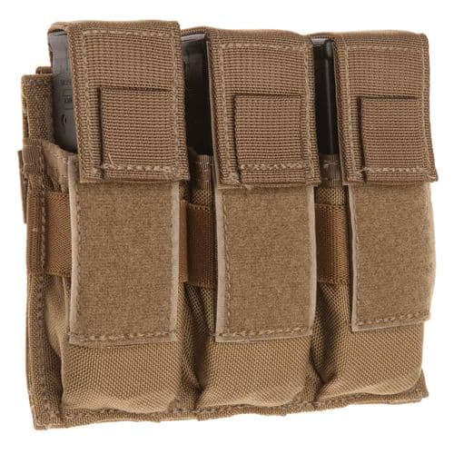 TACSHIELD (MILITARY PROD) T3603CY Universal Triple Pistol Mag Pouch Coyote 1000D Nylon TACSHIELD (MILITARY PROD) T3603CY Universal Triple Pistol Mag Pouch Coyote 1000D Nylon