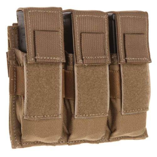 TACSHIELD (MILITARY PROD) T3603CY Universal Triple Pistol Mag Pouch Coyote 1000D Nylon TACSHIELD (MILITARY PROD) T3603CY Universal Triple Pistol Mag Pouch Coyote 1000D Nylon