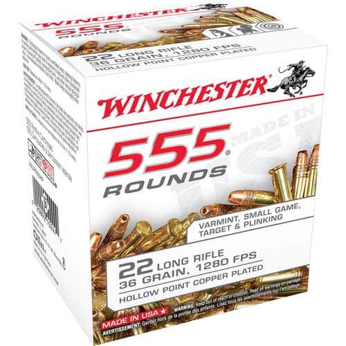 Winchester 22 LR 36 gr CPHP 555rd Box Rimfire Ammo Winchester 22 LR 36 gr CPHP 555rd Box Rimfire Ammo