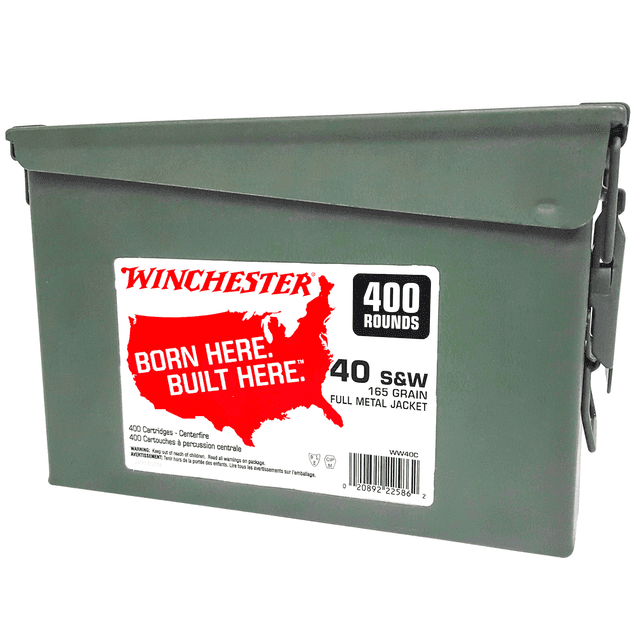 Winchester Ammo USA Ammo Can 40 S&W 165 gr Full Metal Jacket Truncated-Cone (TCFMJ) - WW40C Winchester Ammo USA Ammo Can 40 S&W 165 gr Full Metal Jacket Truncated-Cone (TCFMJ) - WW40C
