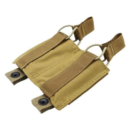 TACSHIELD (MILITARY PROD) T3607CY Speed Load Double Pistol Mag Pouch Coyote 1000D Nylon TACSHIELD (MILITARY PROD) T3607CY Speed Load Double Pistol Mag Pouch Coyote 1000D Nylon