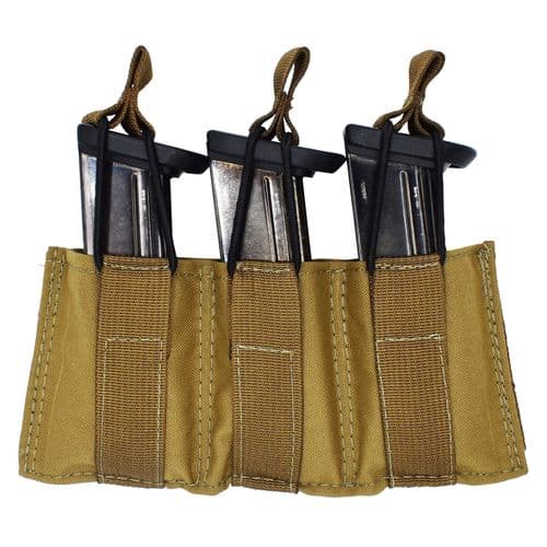 TACSHIELD (MILITARY PROD) T3608CY Speed Load Triple Pistol Mag Pouch Coyote 1000D Nylon TACSHIELD (MILITARY PROD) T3608CY Speed Load Triple Pistol Mag Pouch Coyote 1000D Nylon