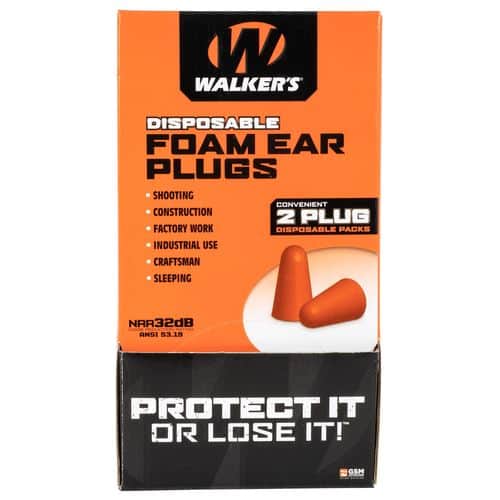 Walkers GWP-FOAMPLUG Foam Ear Plugs Counter Display 32 dB Orange 100 Pair (200 Count) Walkers GWP-FOAMPLUG Foam Ear Plugs Counter Display 32 dB Orange 100 Pair (200 Count)