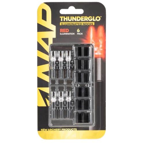 NAP NAP-ILLN-RD- Thunderglo Illuminated Nock Red Polycarbonate/Aluminum 6 Per Pack NAP NAP-ILLN-RD- Thunderglo Illuminated Nock Red Polycarbonate/Aluminum 6 Per Pack