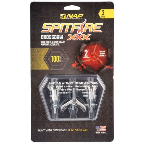 NAP NAP-60-146 Spitfire XXX X-Bow 100 grain Broadhead 3 Pack NAP NAP-60-146 Spitfire XXX X-Bow 100 grain Broadhead 3 Pack