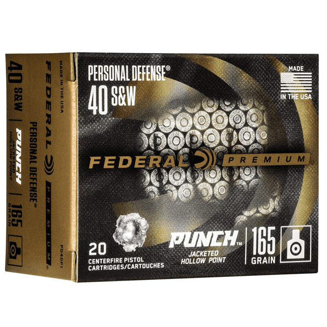 Federal Premium Personal Defense Punch 40 S&W 165 gr Jacketed Hollow Point Handgun Ammo Federal Premium Personal Defense Punch 40 S&W 165 gr Jacketed Hollow Point Handgun Ammo