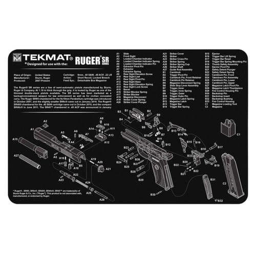 TekMat TEKR17RUGER-SR9 Original Cleaning Mat Ruger SR9 Parts Diagram 11" x 17" TekMat TEKR17RUGER-SR9 Original Cleaning Mat Ruger SR9 Parts Diagram 11" x 17"
