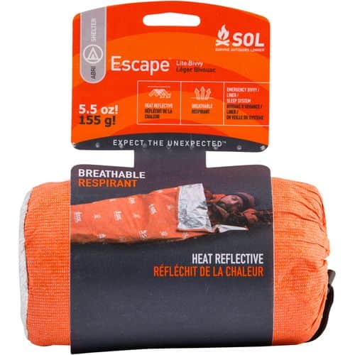 Survive Outdoors Longer 01401227 SOL Escape Bivvy Lite Waterproof Orange 82" x 32" Survive Outdoors Longer 01401227 SOL Escape Bivvy Lite Waterproof Orange 82" x 32"
