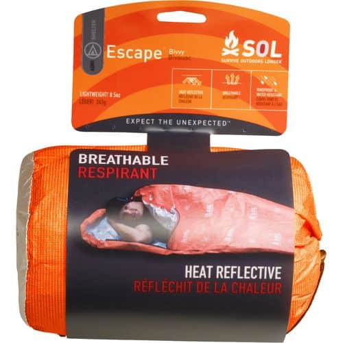 Survive Outdoors Longer 01401228 SOL Escape Bivvy Water/Wind Proof Orange 84" x 31" Survive Outdoors Longer 01401228 SOL Escape Bivvy Water/Wind Proof Orange 84" x 31"