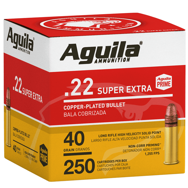 Aguila Super Extra High Velocity 22 LR 40 gr 250rd Rimfire Ammo Aguila Super Extra High Velocity 22 LR 40 gr 250rd Rimfire Ammo