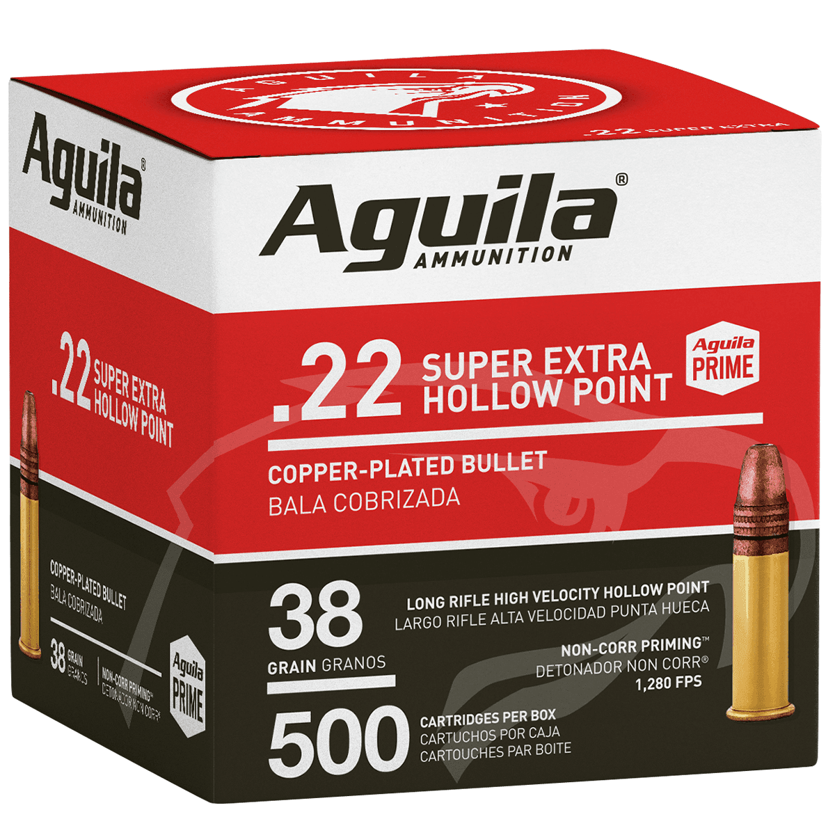 Aguila Super Extra High Velocity 22 LR 38 gr 500rd Rimfire Ammo Aguila Super Extra High Velocity 22 LR 38 gr 500rd Rimfire Ammo