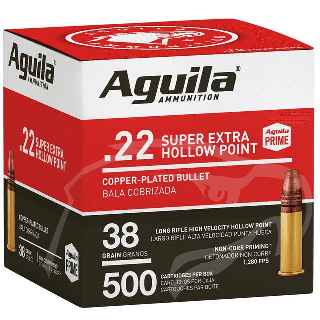 Aguila Super Extra High Velocity 22 LR 38 gr 500rd Rimfire Ammo Aguila Super Extra High Velocity 22 LR 38 gr 500rd Rimfire Ammo