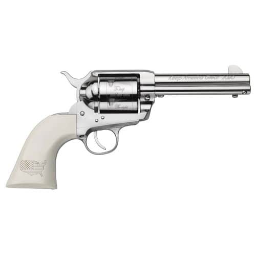 Pietta SA73131/DT/CYF 1873 Trump 45 Colt (LC) 6rd 4.75" Nickel Engraved Steel Cylinder Nickel Steel Barrel & Frame with Ivory Grip Pietta SA73131/DT/CYF 1873 Trump 45 Colt (LC) 6rd 4.75" Nickel Engraved Steel Cylinder Nickel Steel Barrel & Frame with Ivory Grip