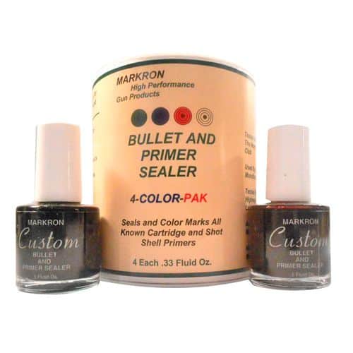 Markron MPS04 Bullet & Primer Sealer 1/3 oz Red/Blue/Green/Black 4 Bottles Markron MPS04 Bullet & Primer Sealer 1/3 oz Red/Blue/Green/Black 4 Bottles