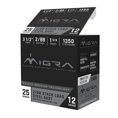 MIGRA AMMUNITION M12LS2BB Combinational 12 Gauge 3.50" 1 5/8 oz 2,BB Shot 25 Bx/ 10 Cs MIGRA AMMUNITION M12LS2BB Combinational 12 Gauge 3.50" 1 5/8 oz 2,BB Shot 25 Bx/ 10 Cs