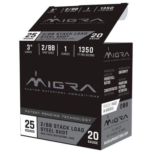 MIGRA AMMUNITION M20S2BB6P Combinational Weekender 20 Gauge 3" 1 oz 2,BB Shot 25 Bx/ 6 Cs MIGRA AMMUNITION M20S2BB6P Combinational Weekender 20 Gauge 3" 1 oz 2,BB Shot 25 Bx/ 6 Cs