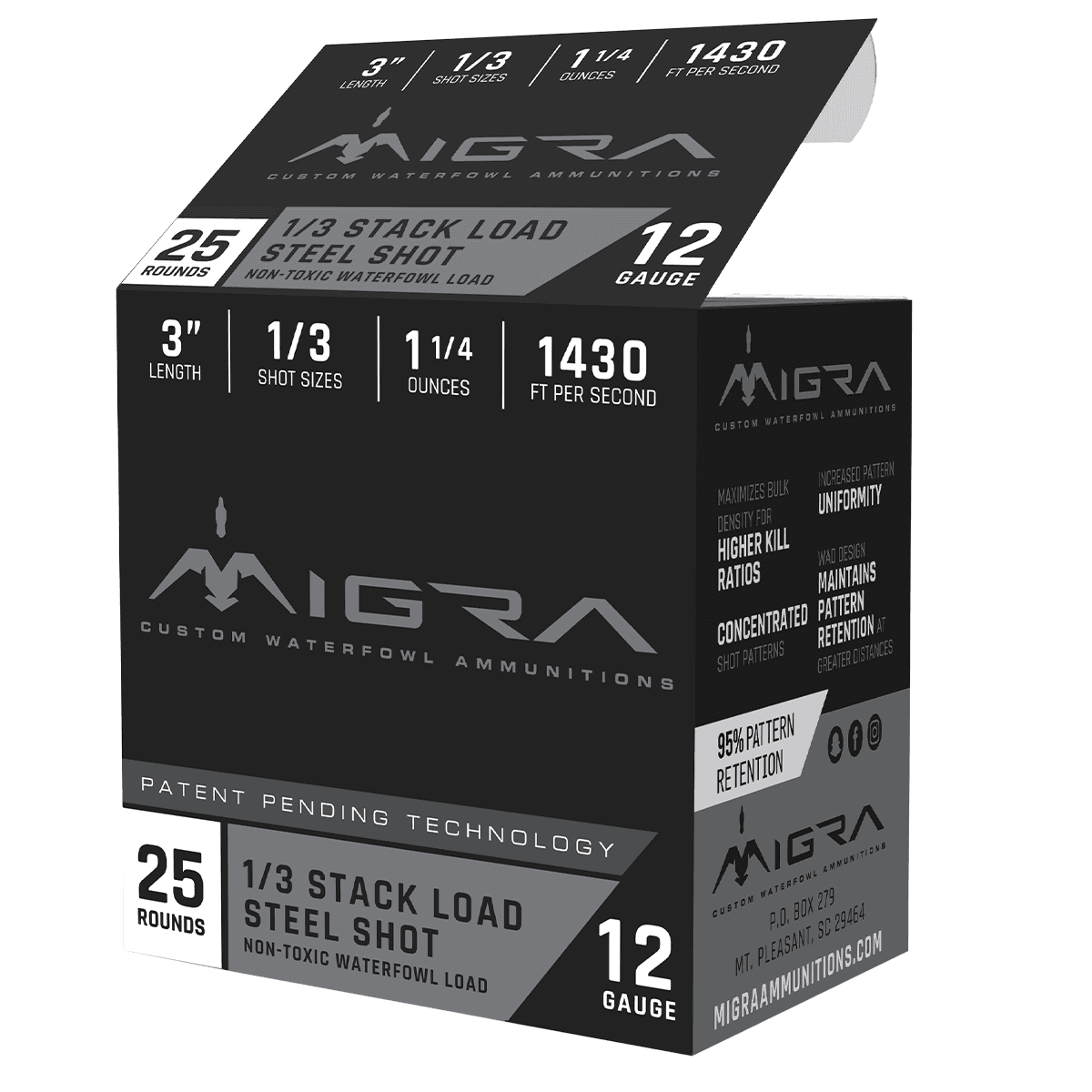 MIGRA AMMUNITION M12S13 Combinational 12 Gauge 3" 1 1/4 oz 1, 3 Shot 25 Bx/ 10 Cs MIGRA AMMUNITION M12S13 Combinational 12 Gauge 3" 1 1/4 oz 1, 3 Shot 25 Bx/ 10 Cs