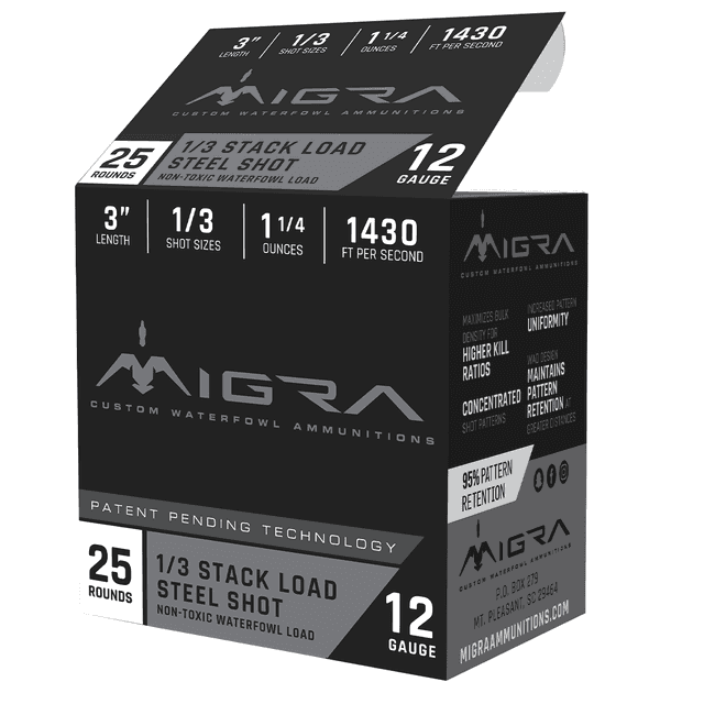 MIGRA AMMUNITION M12S13 Combinational 12 Gauge 3" 1 1/4 oz 1, 3 Shot 25 Bx/ 10 Cs MIGRA AMMUNITION M12S13 Combinational 12 Gauge 3" 1 1/4 oz 1, 3 Shot 25 Bx/ 10 Cs