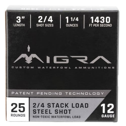 MIGRA AMMUNITION M12S246P Combinational Weekender 12 Gauge 3" 1 1/4 oz 2,4 Shot 25 Bx/ 6 cs MIGRA AMMUNITION M12S246P Combinational Weekender 12 Gauge 3" 1 1/4 oz 2,4 Shot 25 Bx/ 6 cs