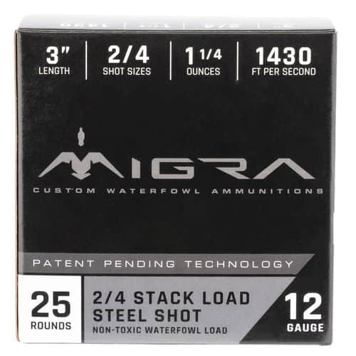 MIGRA AMMUNITION M12S246P Combinational Weekender 12 Gauge 3" 1 1/4 oz 2,4 Shot 25 Bx/ 6 cs MIGRA AMMUNITION M12S246P Combinational Weekender 12 Gauge 3" 1 1/4 oz 2,4 Shot 25 Bx/ 6 cs