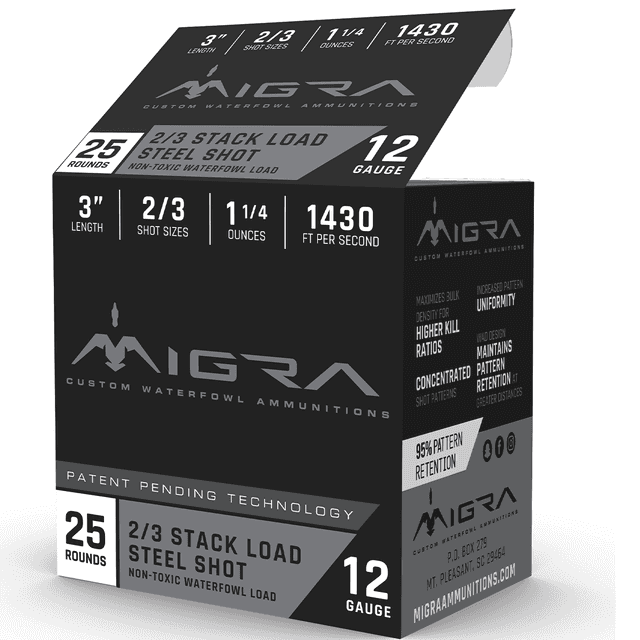 Migra Ammunitions M12S23 Staxd 12 Gauge 3" 1 1/4 oz 2 3 Shot 25 Per Box Migra Ammunitions M12S23 Staxd 12 Gauge 3" 1 1/4 oz 2 3 Shot 25 Per Box